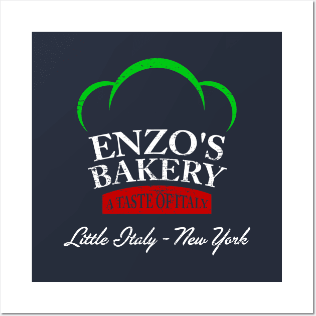 Enzo's Bakery (worn look) Wall Art by MoviTees.com